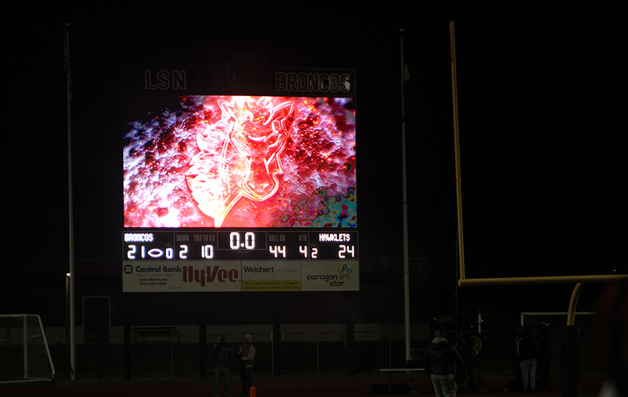 The final score of the district championship game on Nov. 10, 2023. Lees Summit North was ranked No. 1 in the state in Class 6 coming into the game.