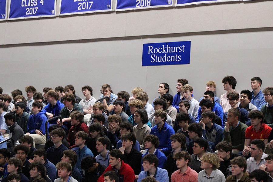 Members of the student body listen to the presentation about Mission Week during the kickoff assembly on Feb. 23, 2024.