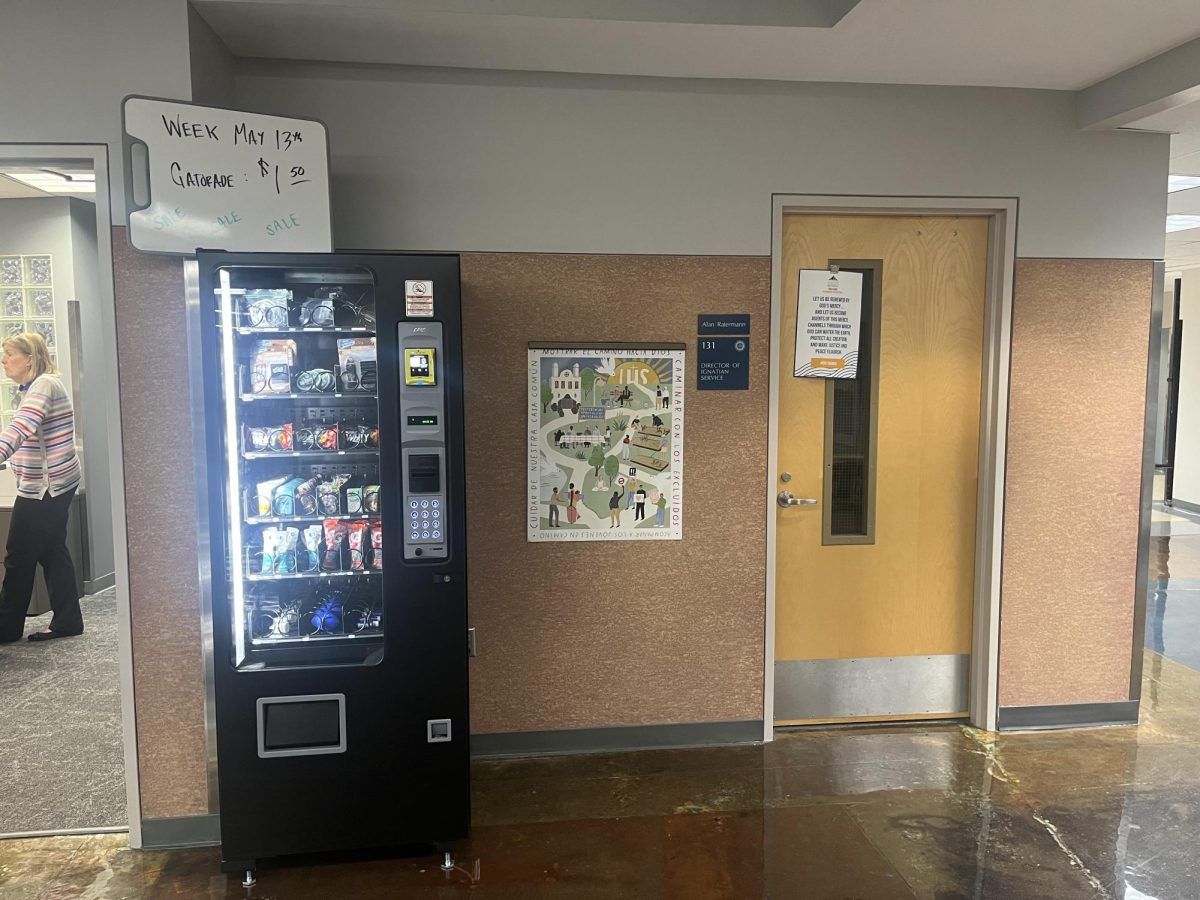 The new Rock Stock vending machine is located just outside the counseling office in the Barry Commons.