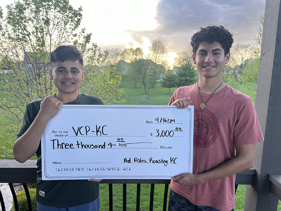 Burke and Kai Somasegaran have already donated $4,000 to Veterans Community Project in Kansas City thanks to their coffee roasting business, Ad Astra Roasting KC.

Photo courtesy Ad Astra Roasting KC