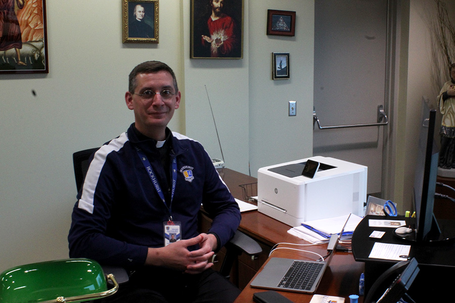 Father Vincent Giacabazi, SJ is in his last semester as principal at Rockhurst High School. “I feel like St. Paul in some ways,” Giacabazi said, “as he’s saying goodbye to his Christian friends.”